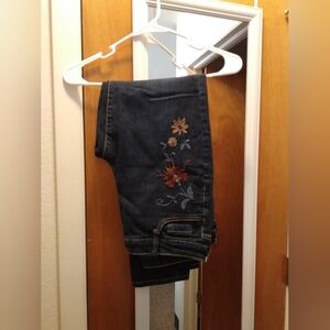 Embroidered Women's Jeans - Blue